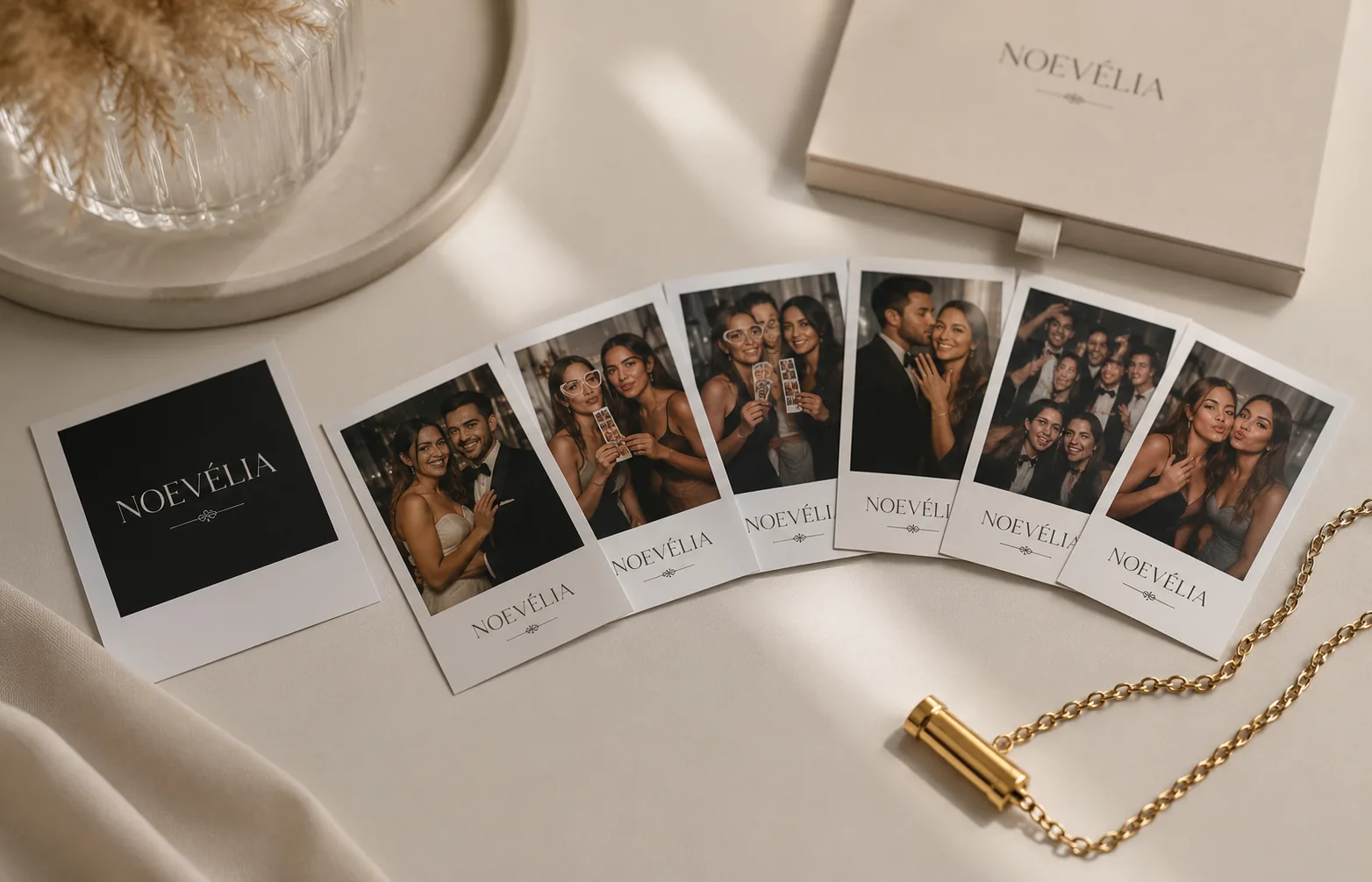 Gepersonaliseerde polaroid prints en Noevelia details